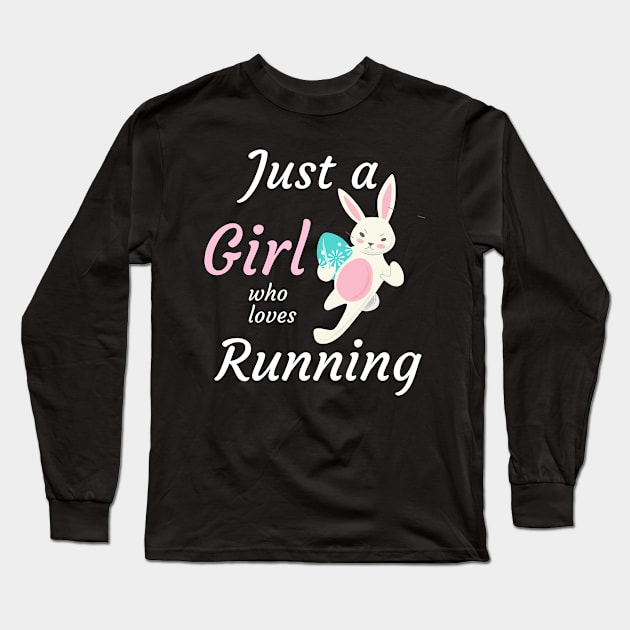 Just a girl who loves running and bunnies Long Sleeve T-Shirt by Dogefellas